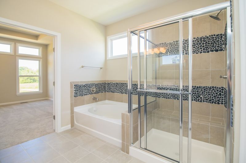 Compact Corner Shower with Sliding Door